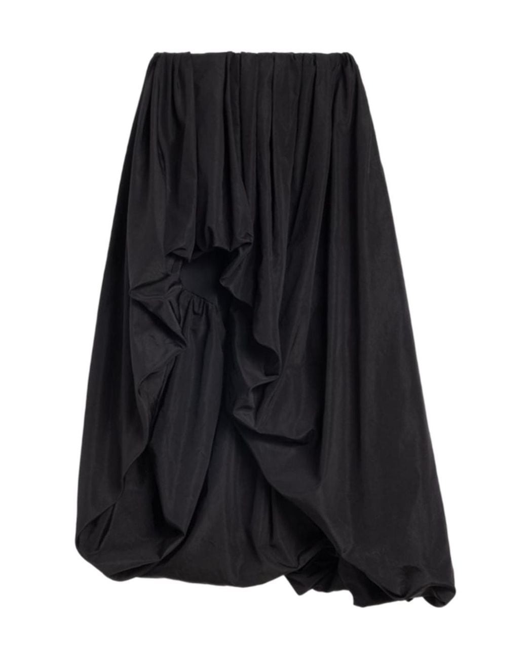 Jil Sander Black Draped Taffeta Balloon Skirt