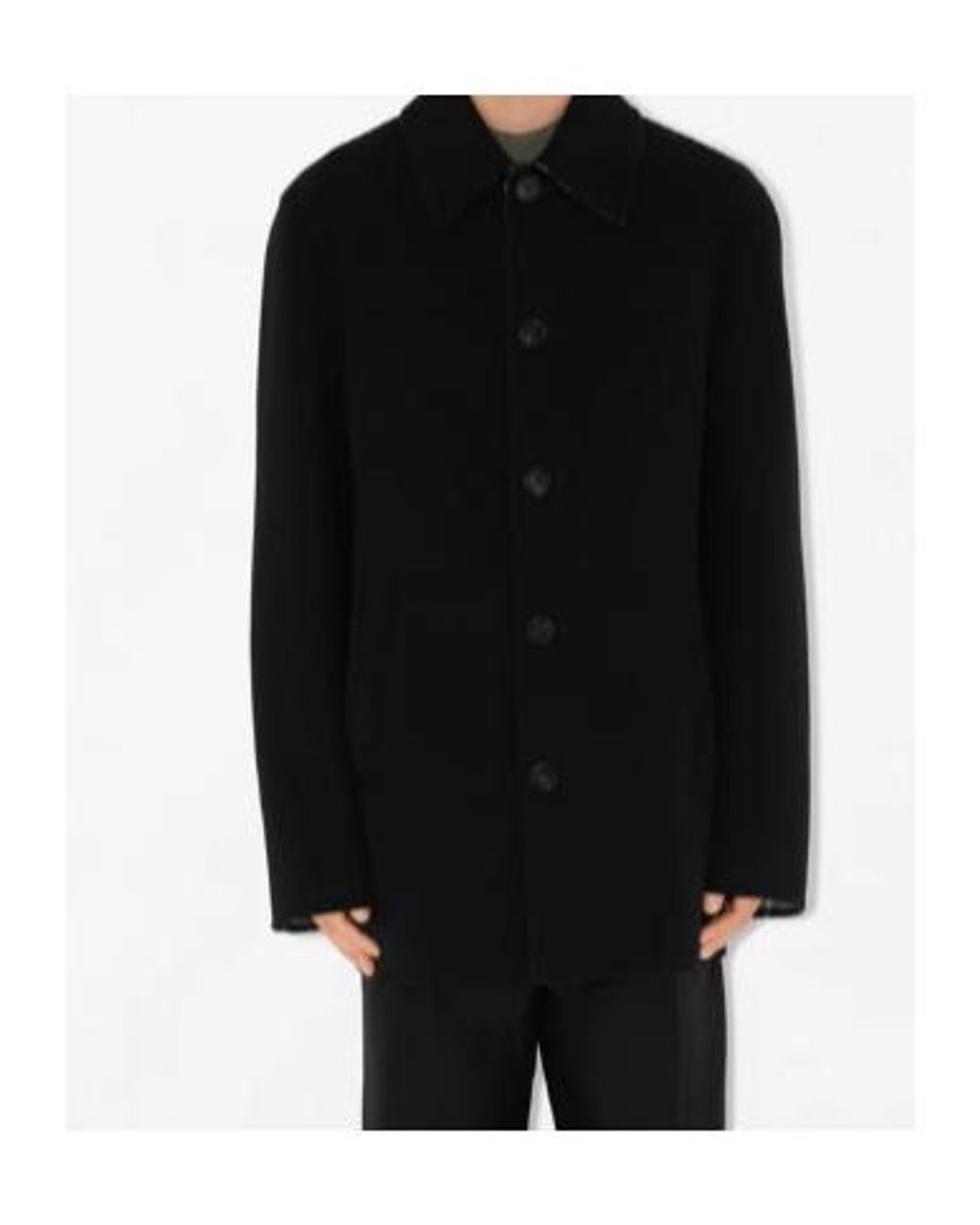 Burberry Black Wool Car Coat for men