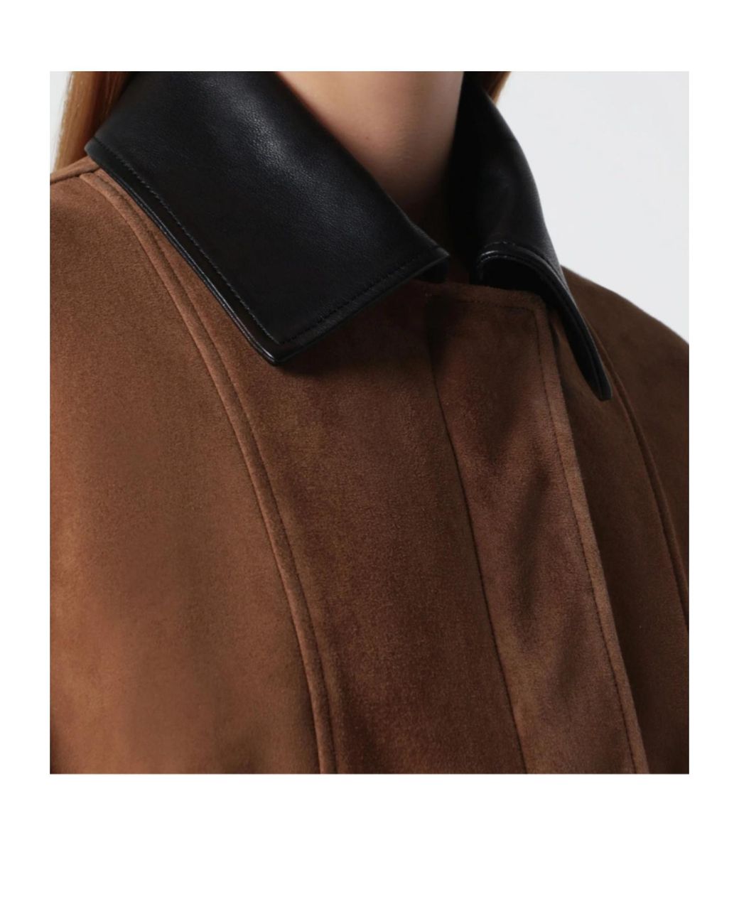 Nour Hammour Brown Long-Sleeved Leather Jacket
