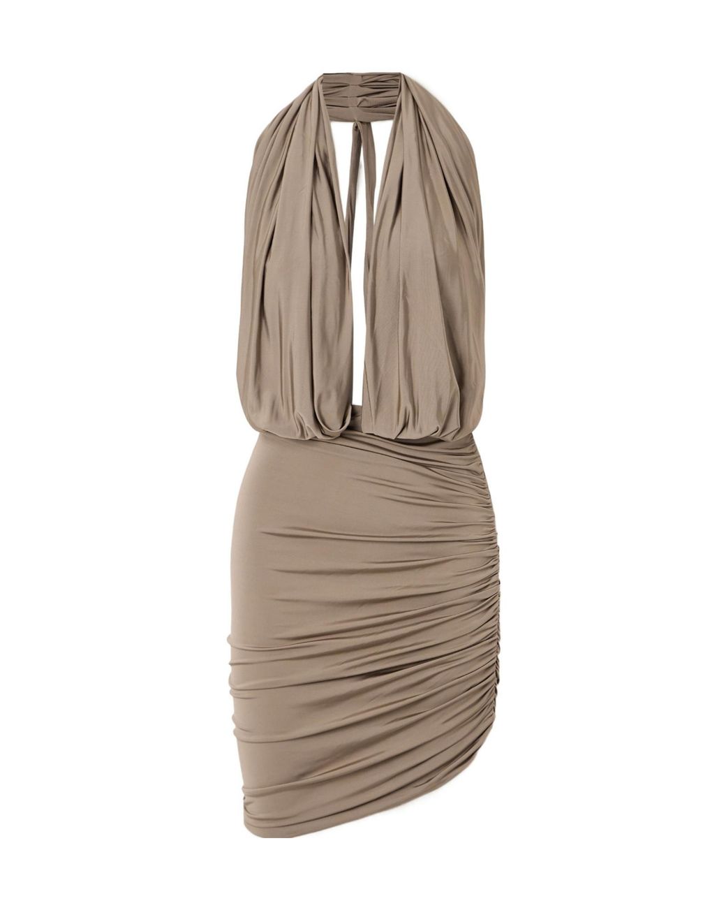 Magda Butrym Natural Plunge Halterneck Jersey Midi Dress
