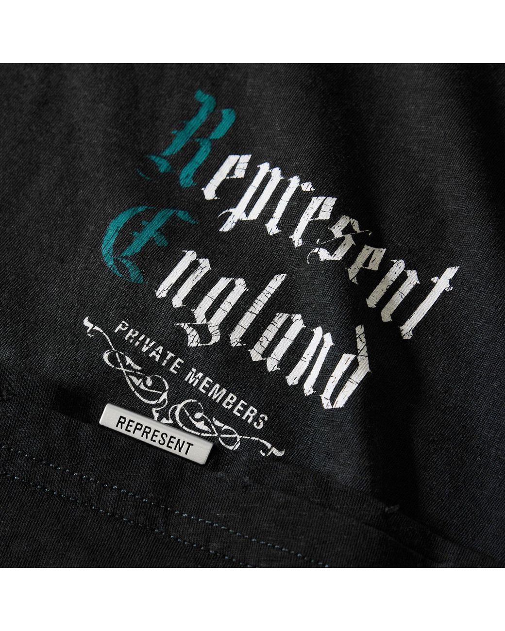 Represent Black Printed Polo Shirt for men