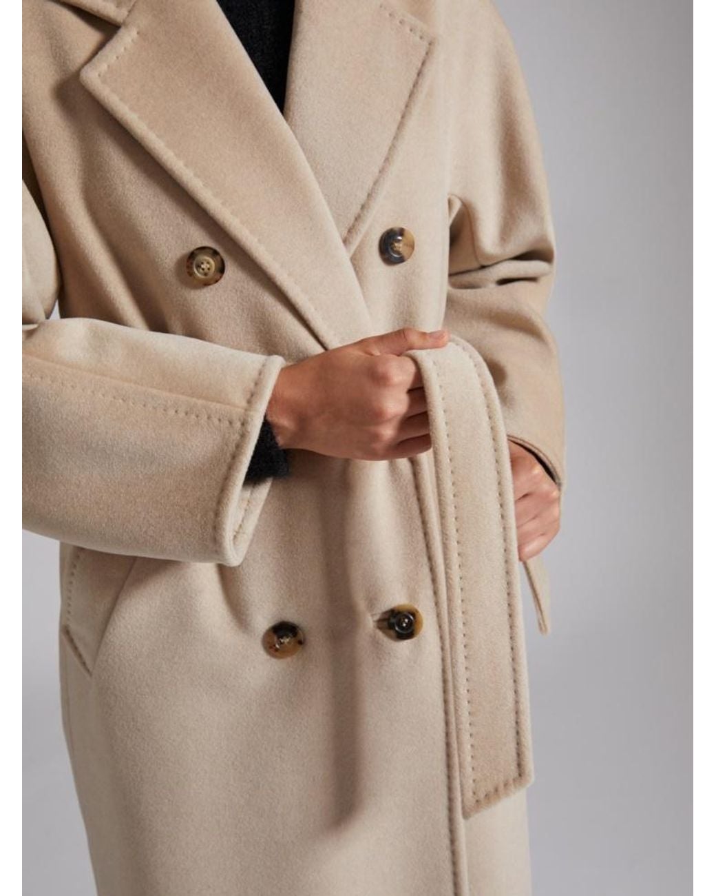 Max Mara Natural Madame Belted Double-Breasted Coat