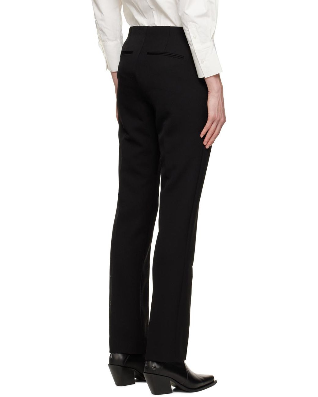 Anine Bing Black Straight-Leg Trousers
