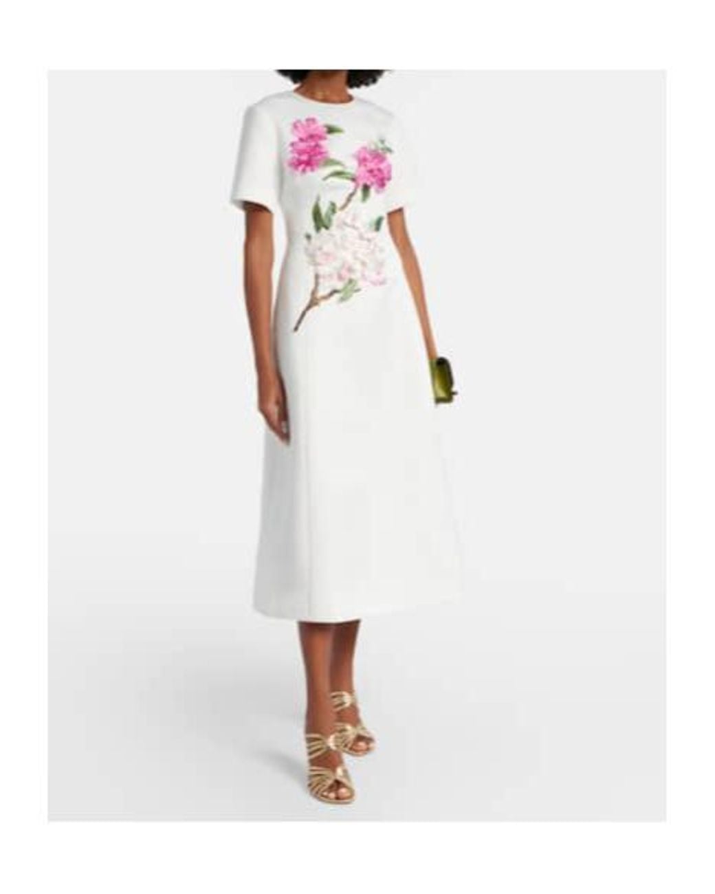 Leo White Caroline Floral-Appliqué Midi Dress