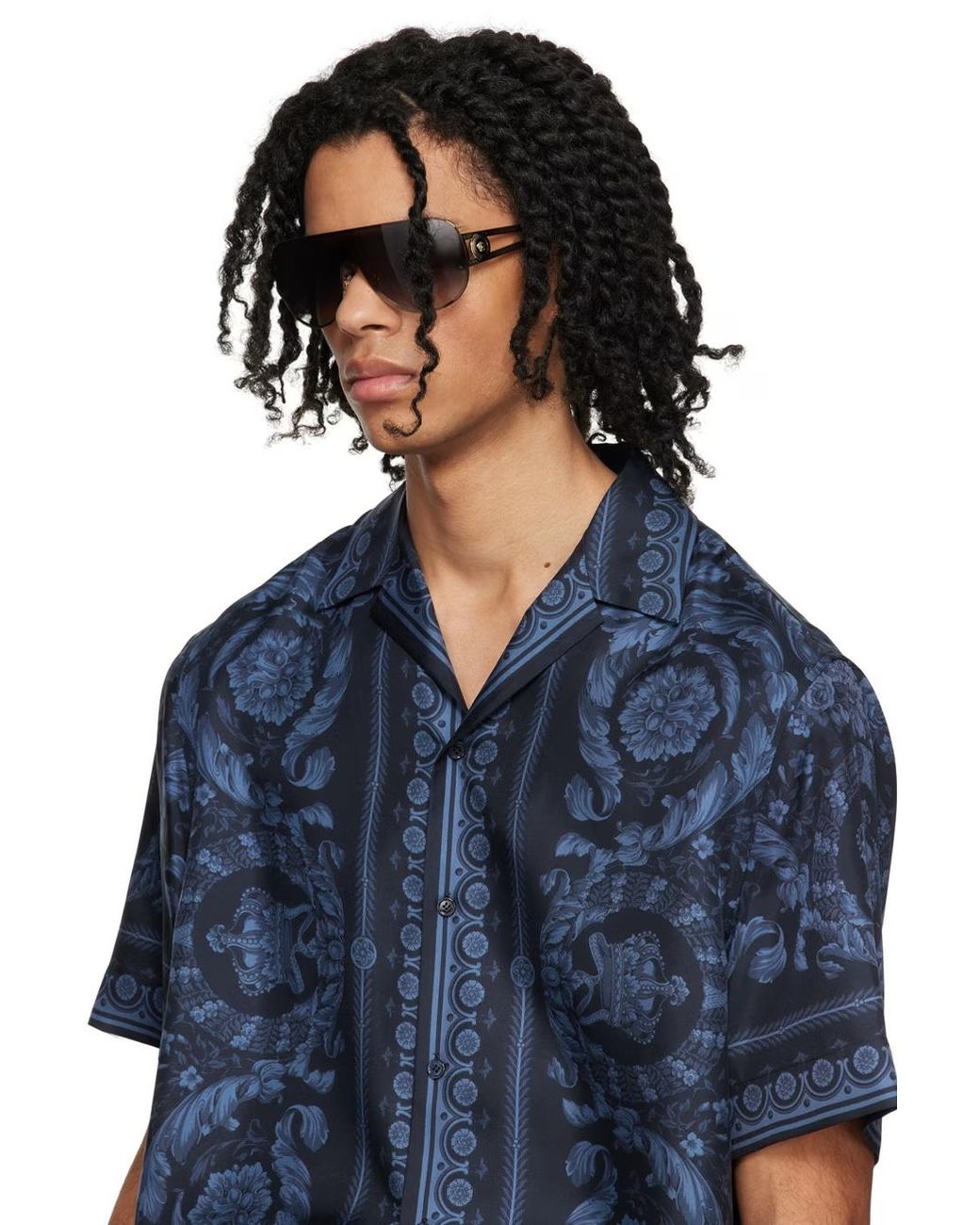 Versace Multicolor Logo Pattern Sunglasses for men