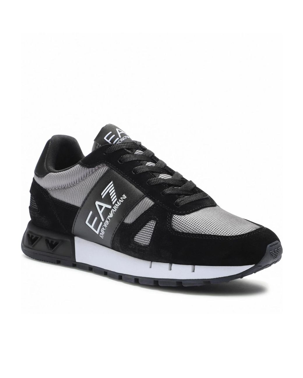 EA7 Black Lace-Up Sneakers for men
