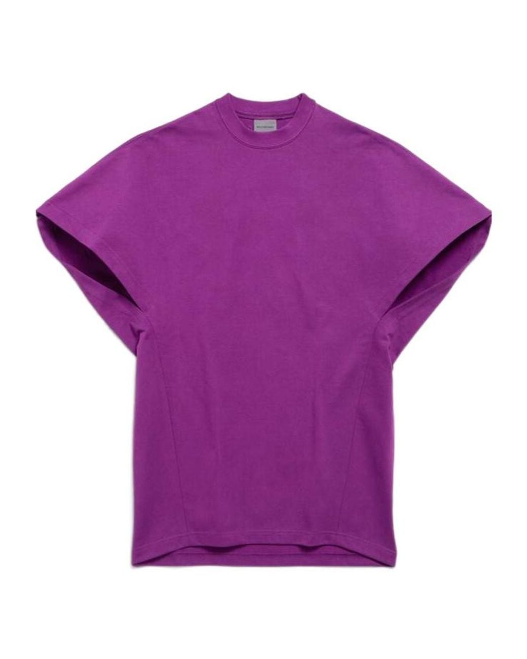 Balenciaga Purple Oversized Mock-Neck T-Shirt