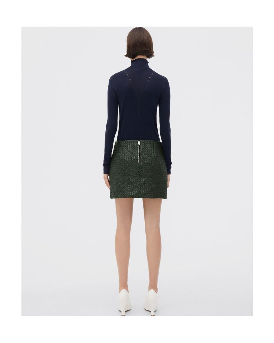 Bottega Veneta Black Intrecciato Mini Skirt