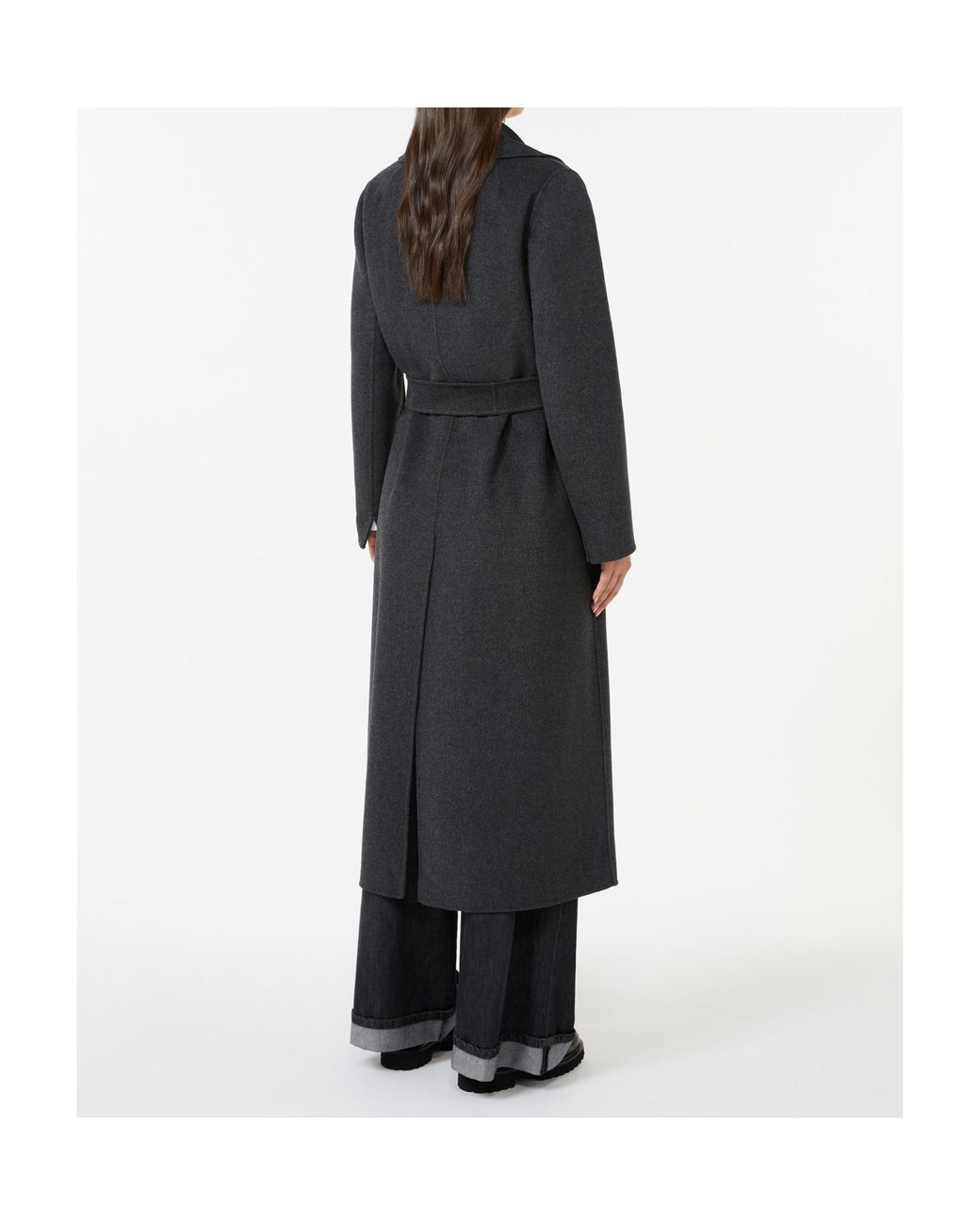 Max Mara Black 'S Poldo Belted Long-Sleeved Coat