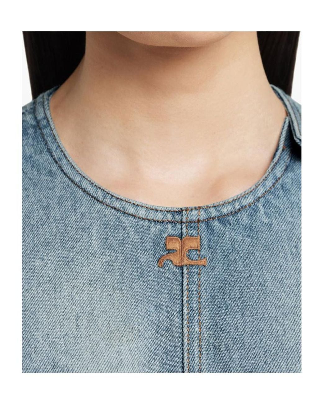 Courreges Blue Courrèges Crewneck Sleeveless Dress