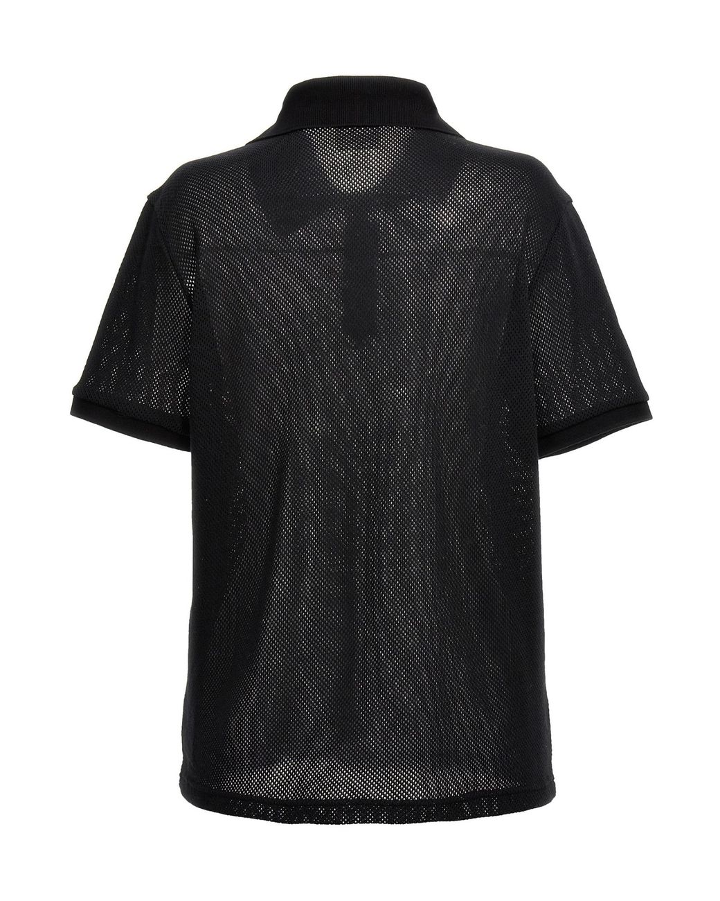 Courreges Black Courrèges Ac Mesh Short-Sleeved Polo Shirt for men