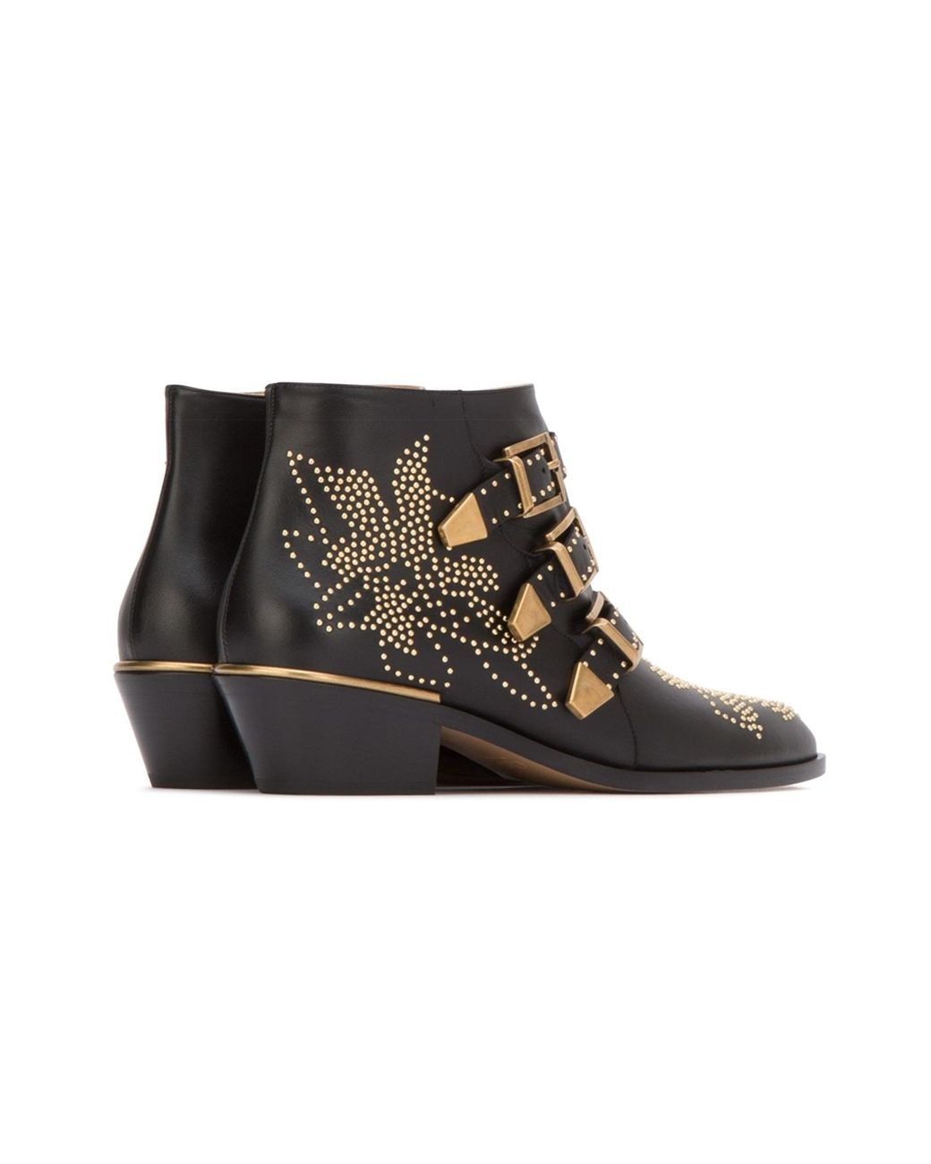 Chloé Black Chloé Susanna Embellished Buckled Boots