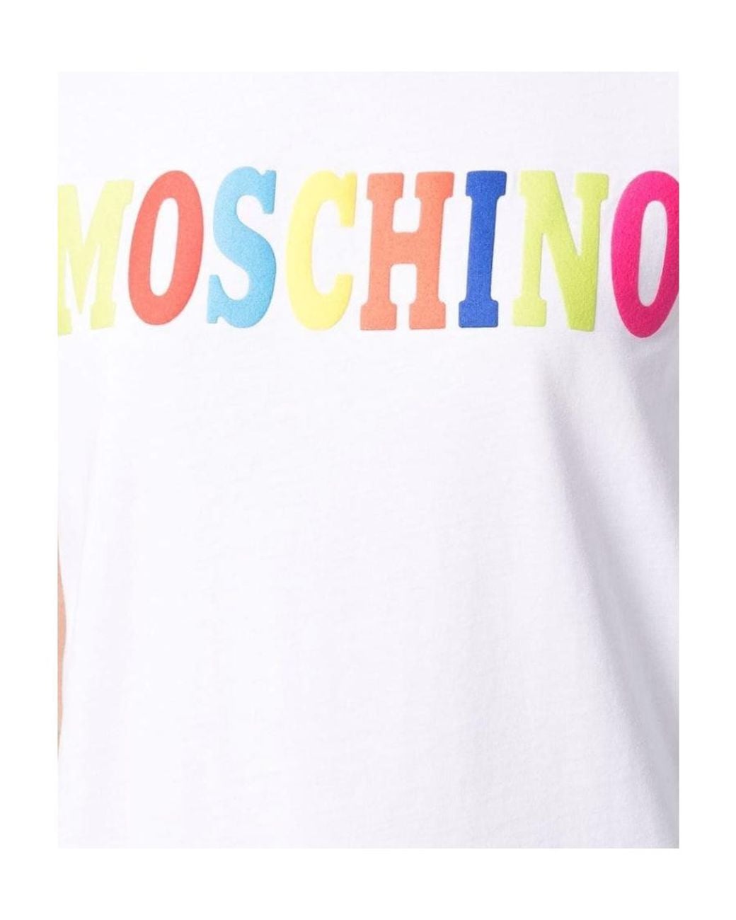 Moschino White Logo-Print Cotton T-Shirt