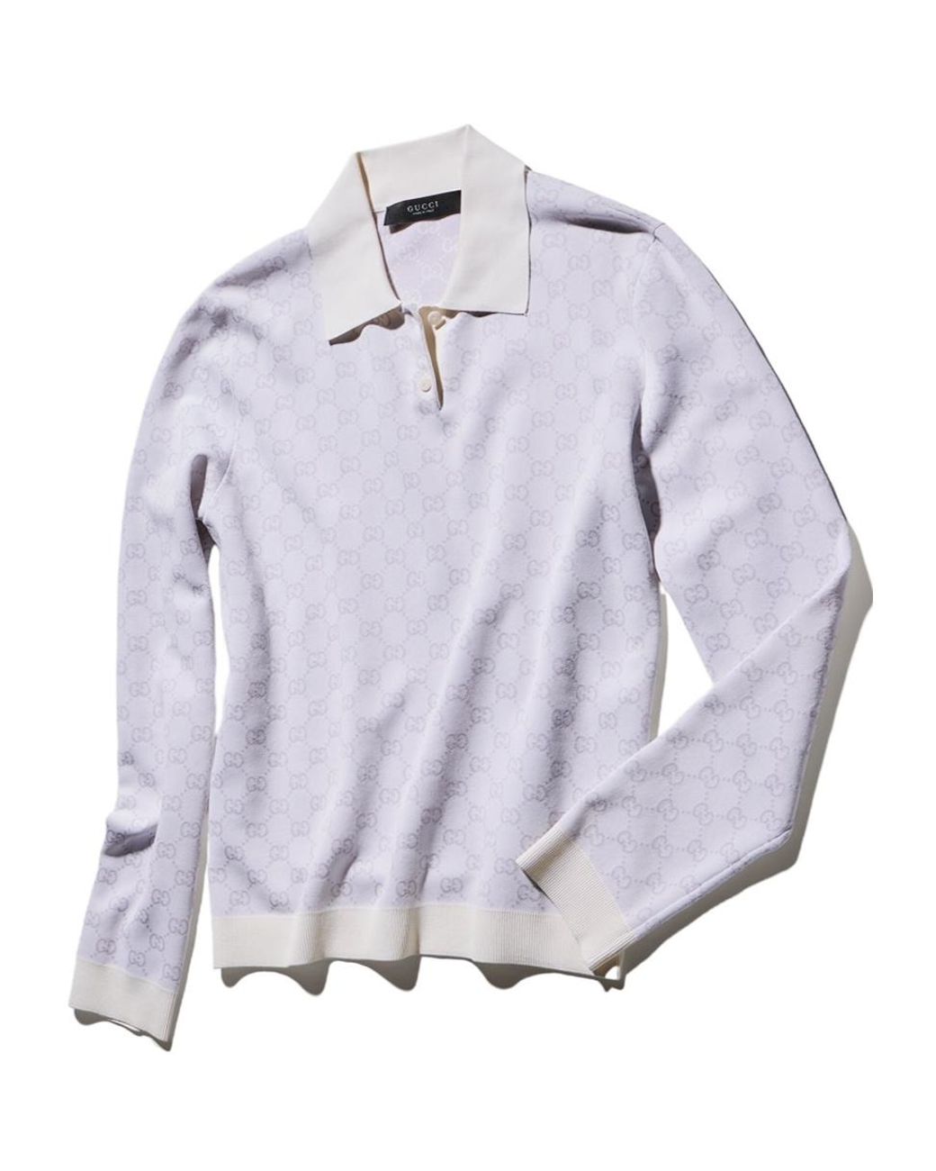 Gucci Purple Fine Knit Viscose Gg Jacquard Sweater