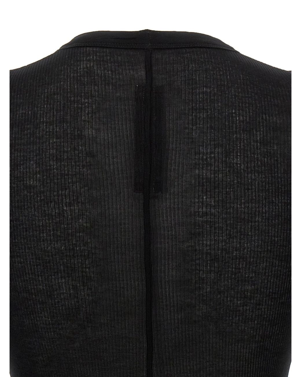 Rick Owens Black Long Sleeved Knitted T-Shirt for men