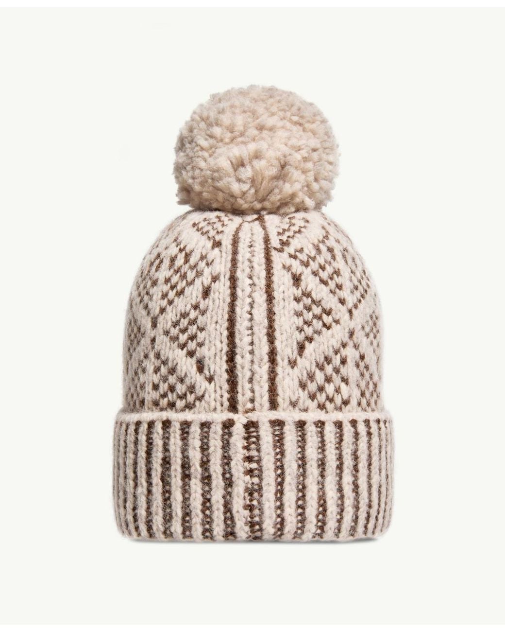 Moncler White Alpaca Wool Blend Beanie With Pom Pom for men