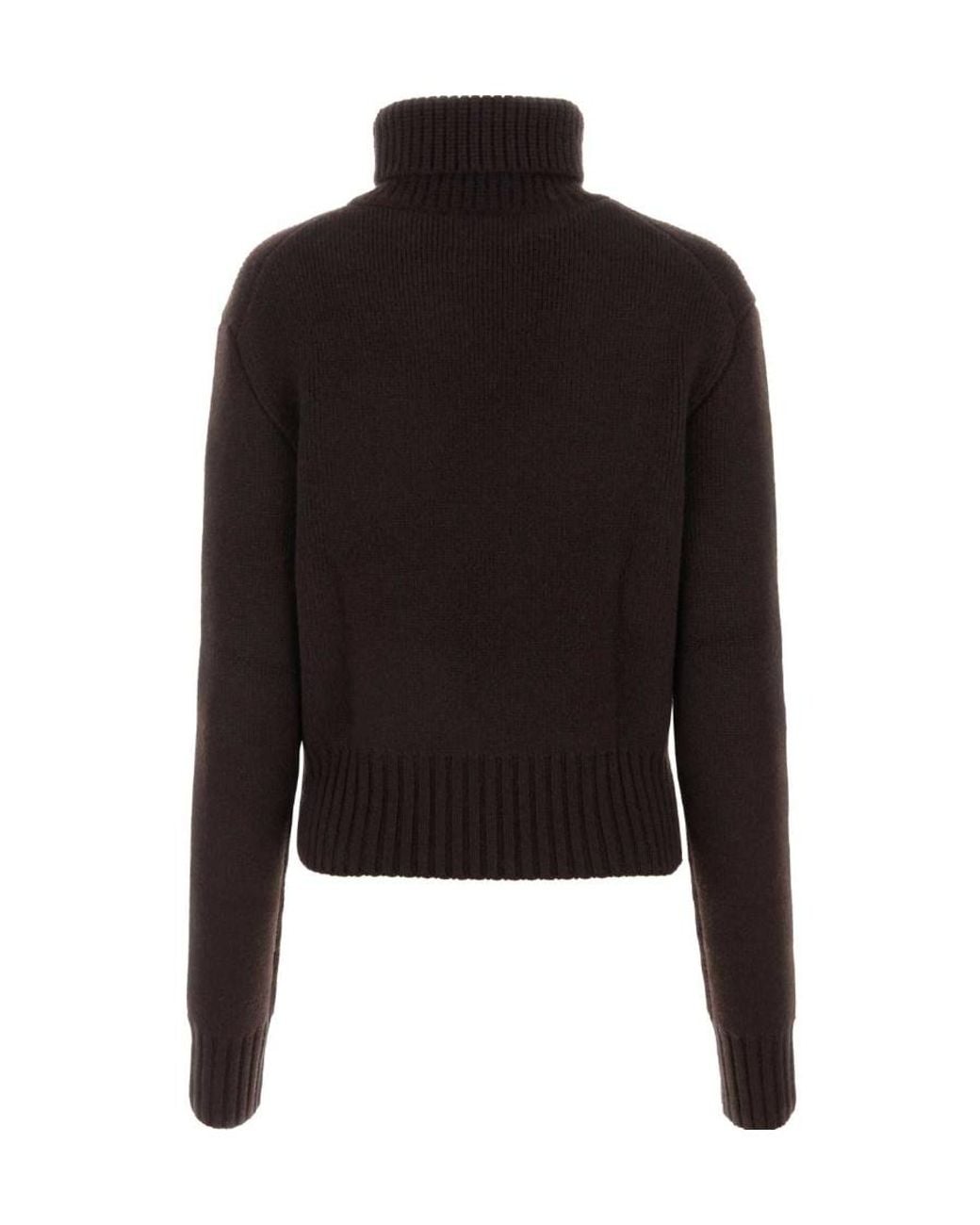 Khaite Black Jovie Turtleneck Cropped Jumper