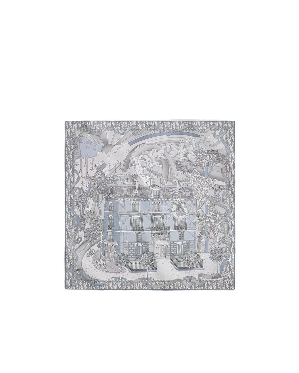 Dior Gray Avenue90 Square Scarf