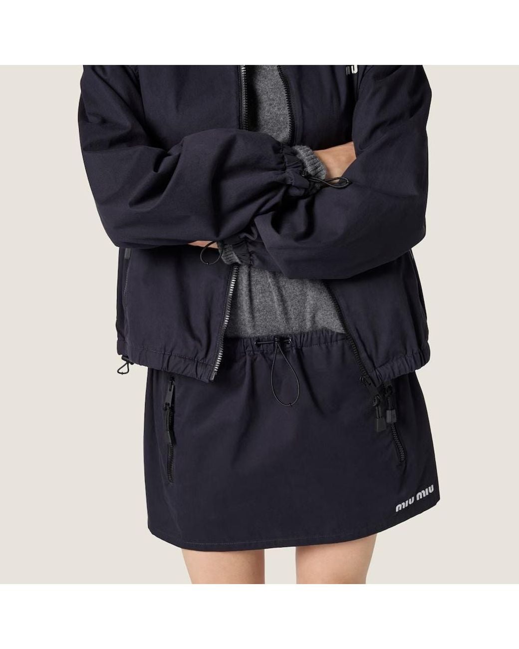 Miu Miu Blue Washed Gabardine Miniskirt