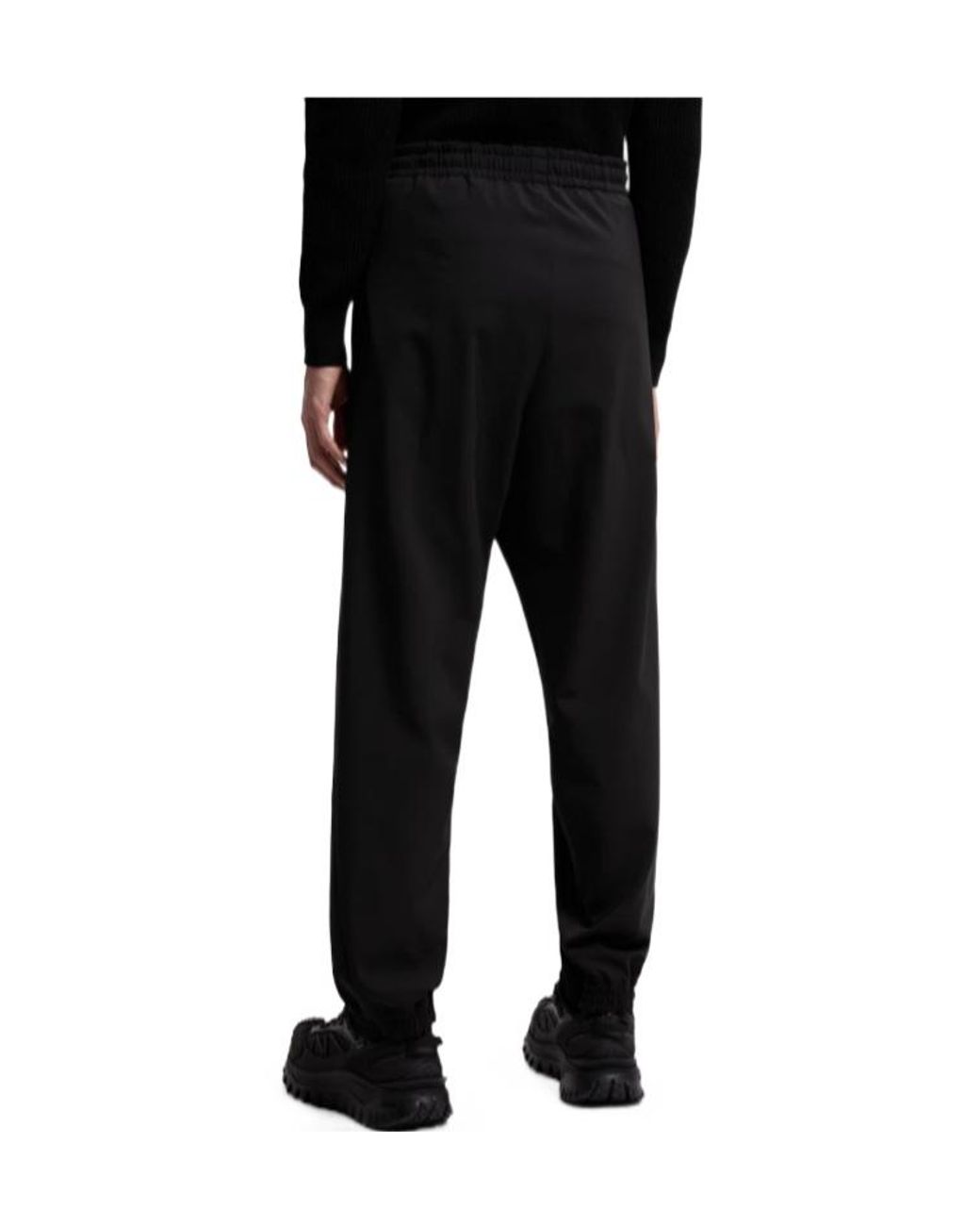 Moncler Black Logo Patch Jogging Pants for men