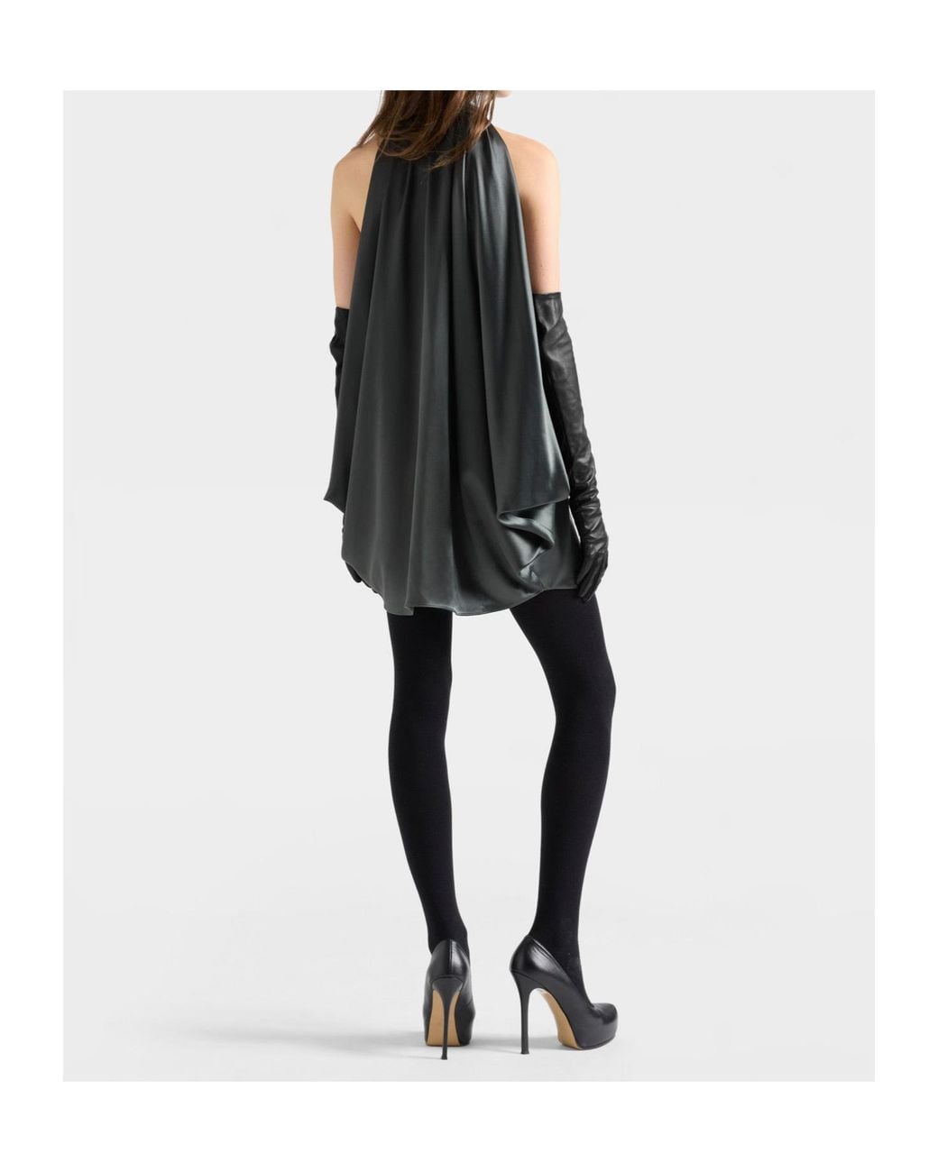 7 For All Mankind Gray Petal Draped Mini Dress