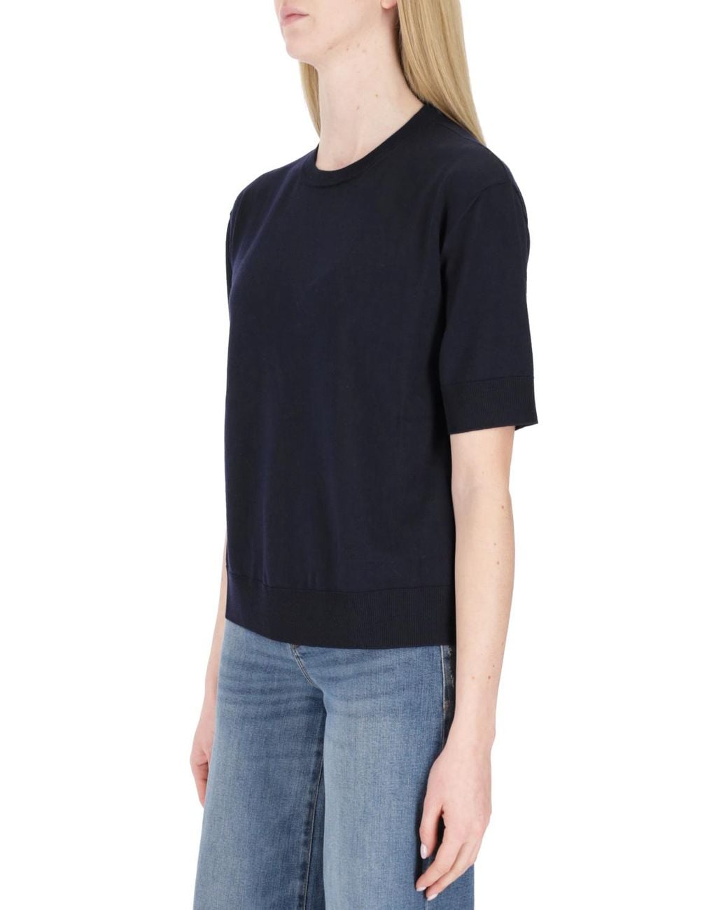 Jil Sander Blue Crewneck Knitted T-Shirt