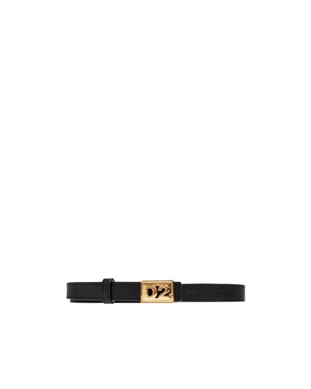 DSquared² White Logo Buckle Belt
