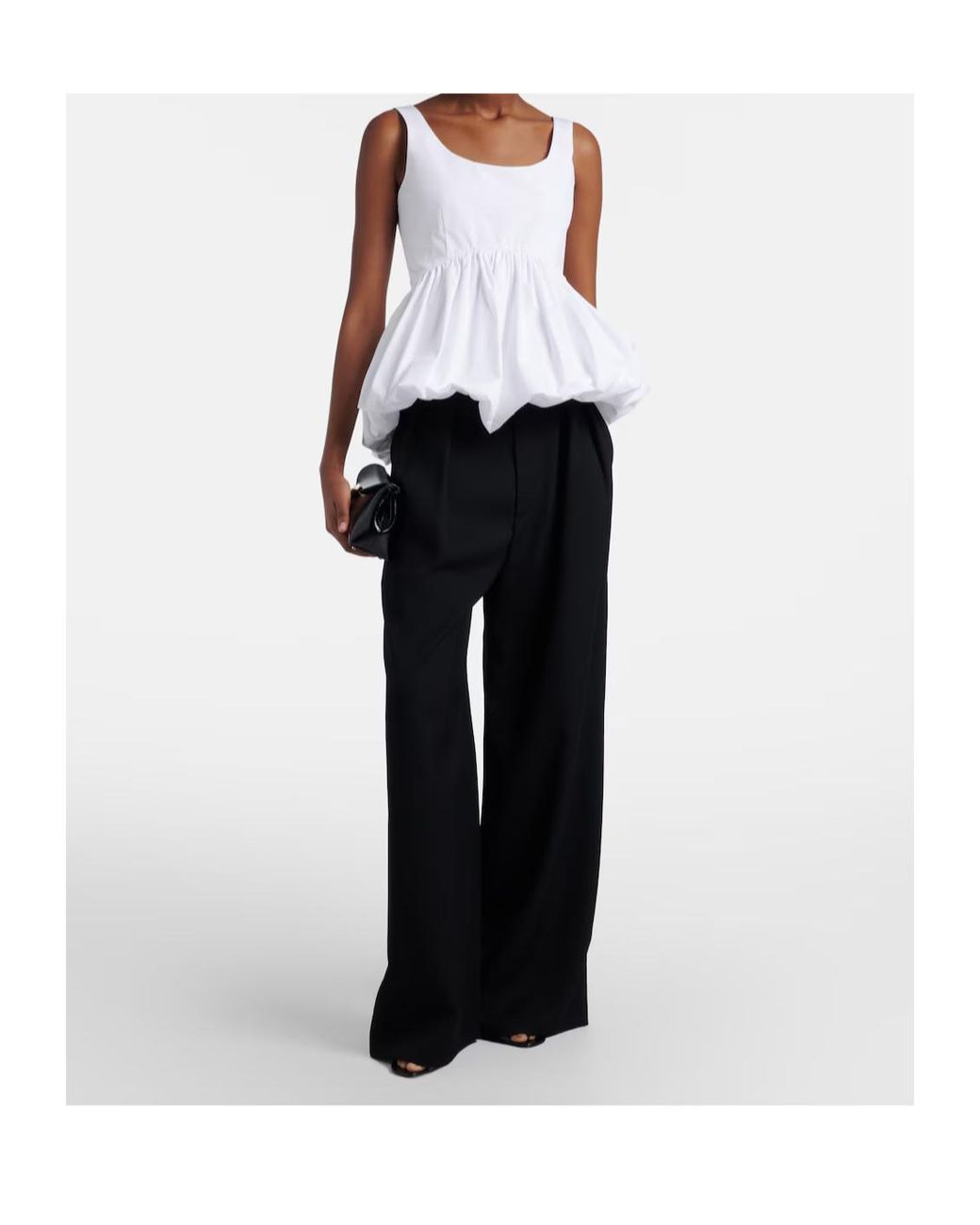 Rohe White Peplum Cotton Poplin Top