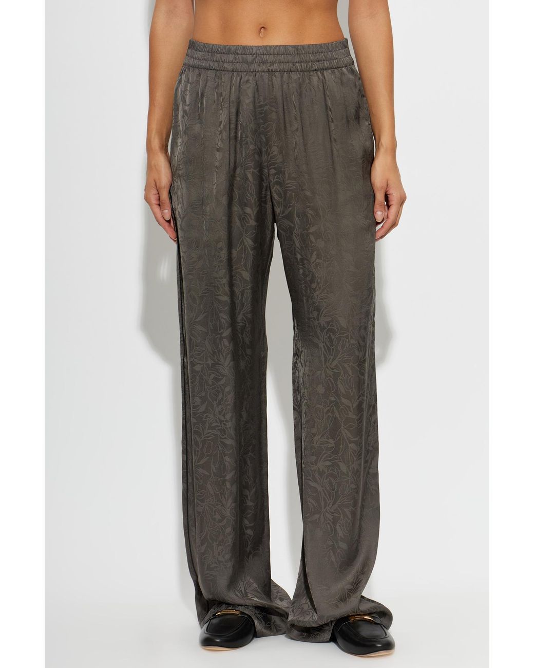 Golden Goose Deluxe Brand Gray Jacquard Wide-Leg Pants