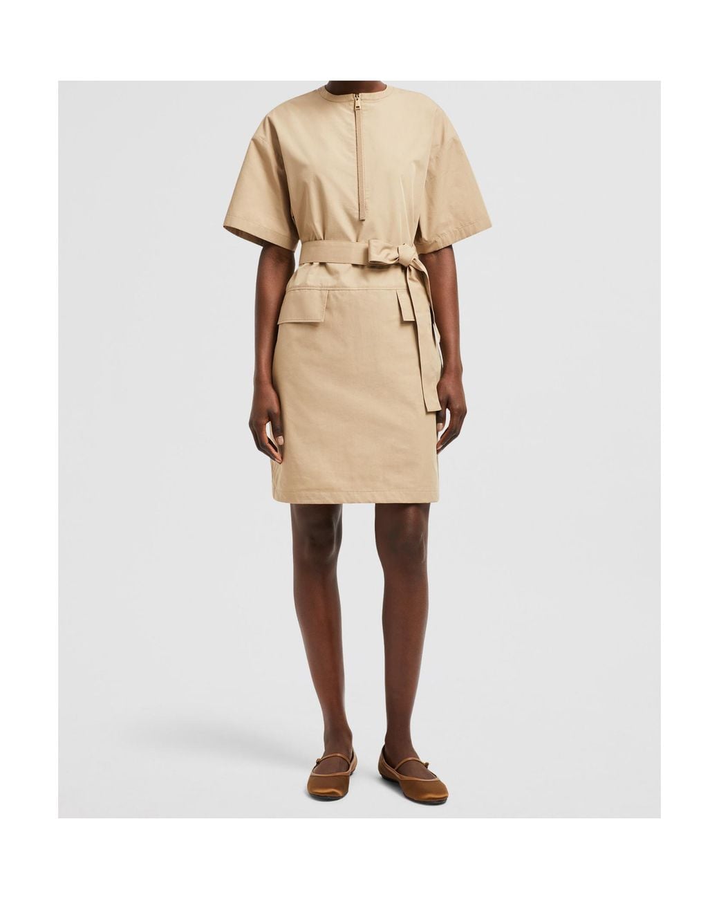 Moncler Natural Belted Mini Dress