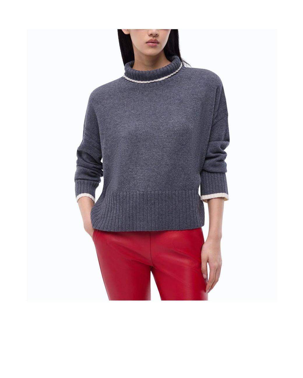 Pinko Gray Turtleneck Knitted Jumper