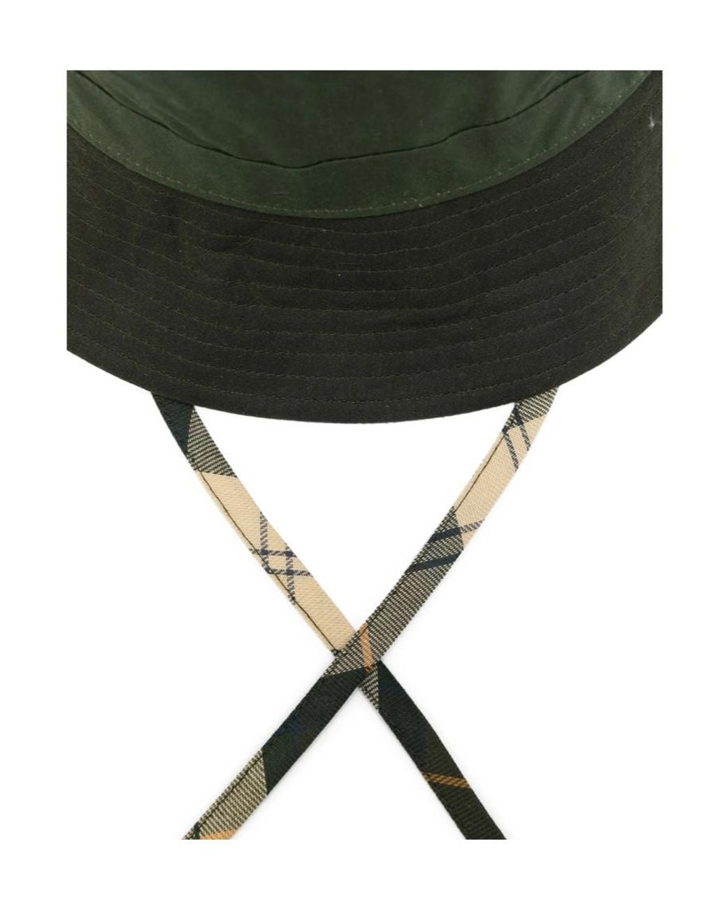 Barbour Green Logo Embroidered Two-Toned Bucket Hat