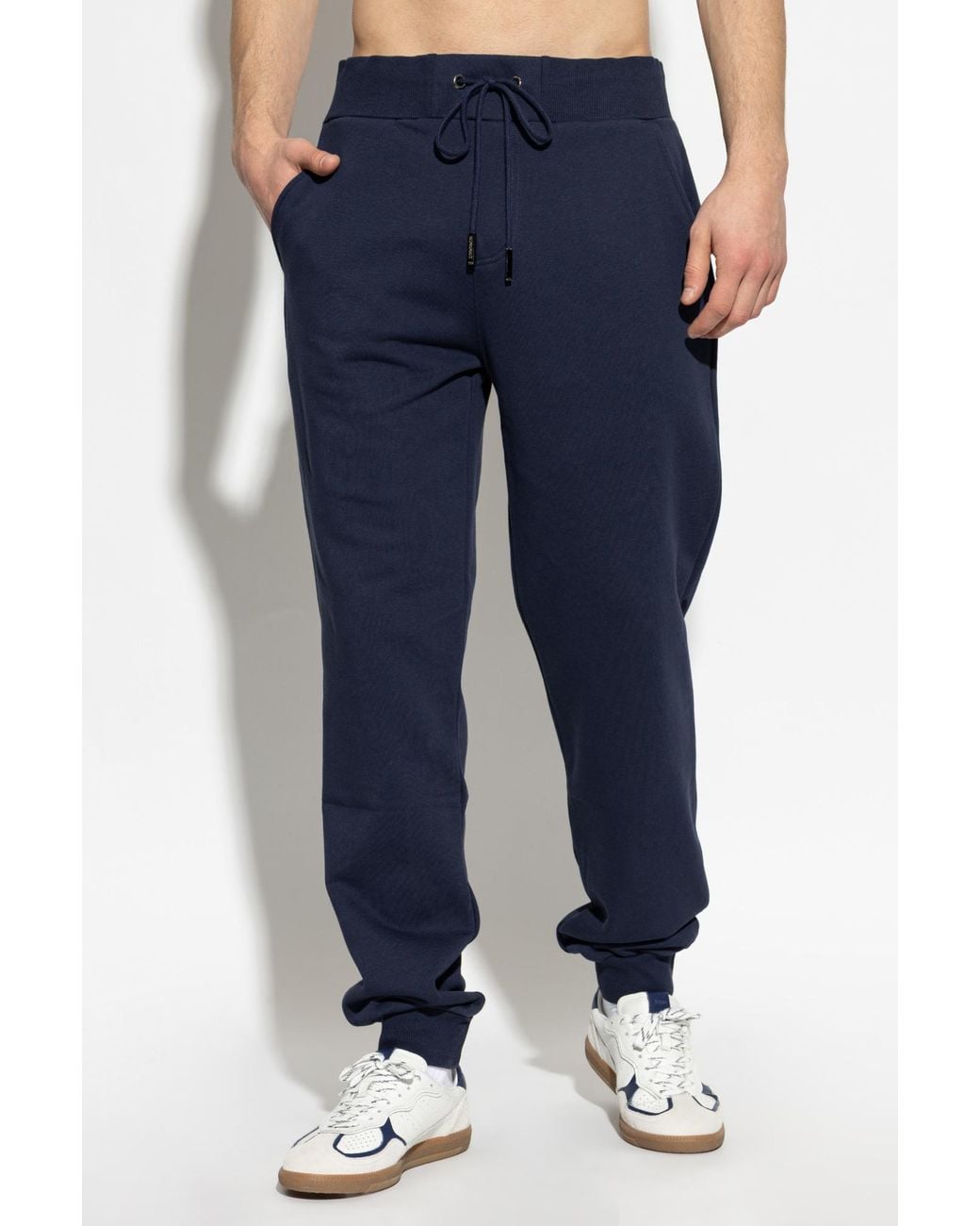 Iceberg Blue Logo Embroidered Drawstring Sweatpants for men
