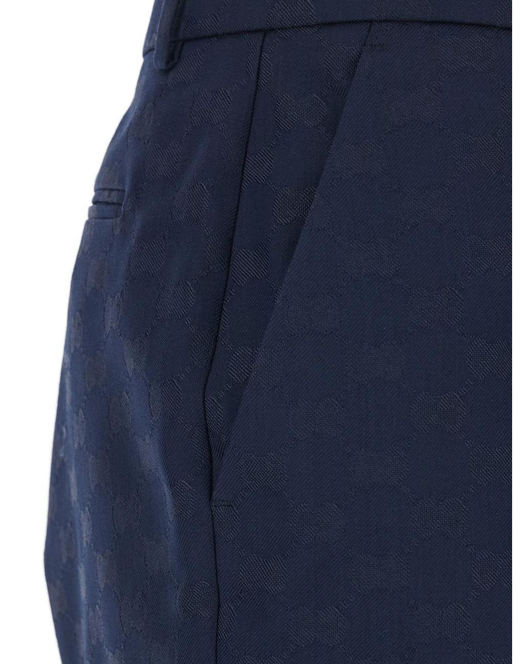 Gucci Blue Jacquard Tailored Trousers