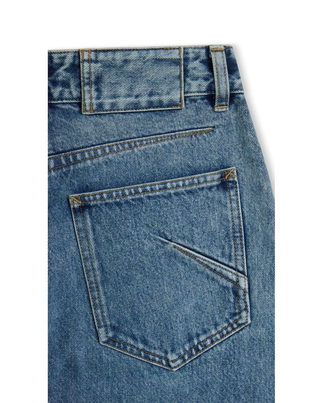 Alaïa Blue Alaïa Barrel-Leg Low-Rise Jeans