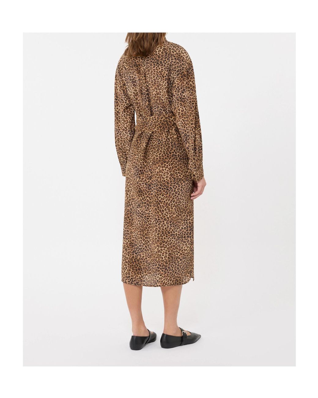Weekend by Maxmara Brown Wkddolmen Leopard-Print Tie-Waist Midi Dress