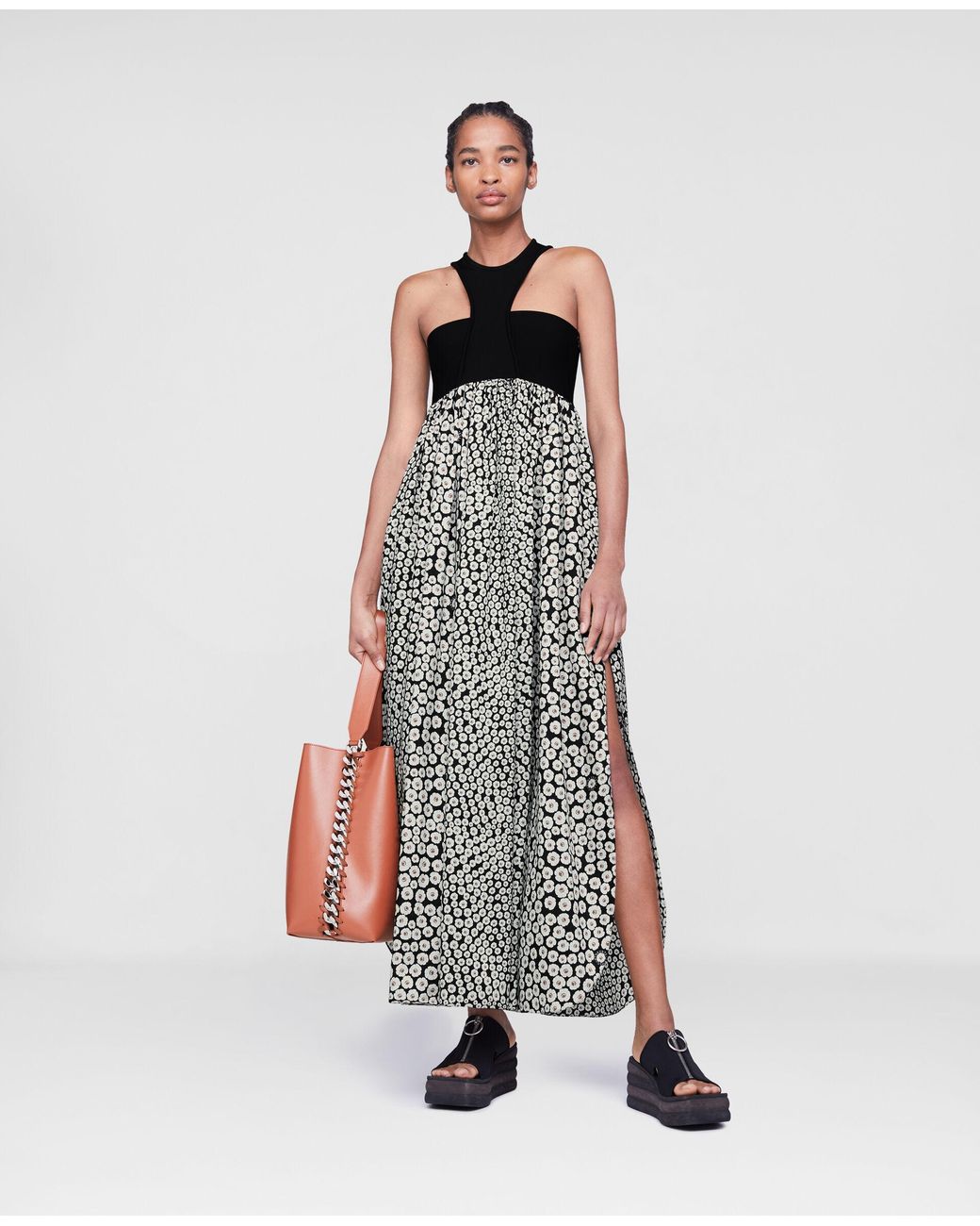 Stella McCartney Multicolor Floral-Print Cut-Out Dress