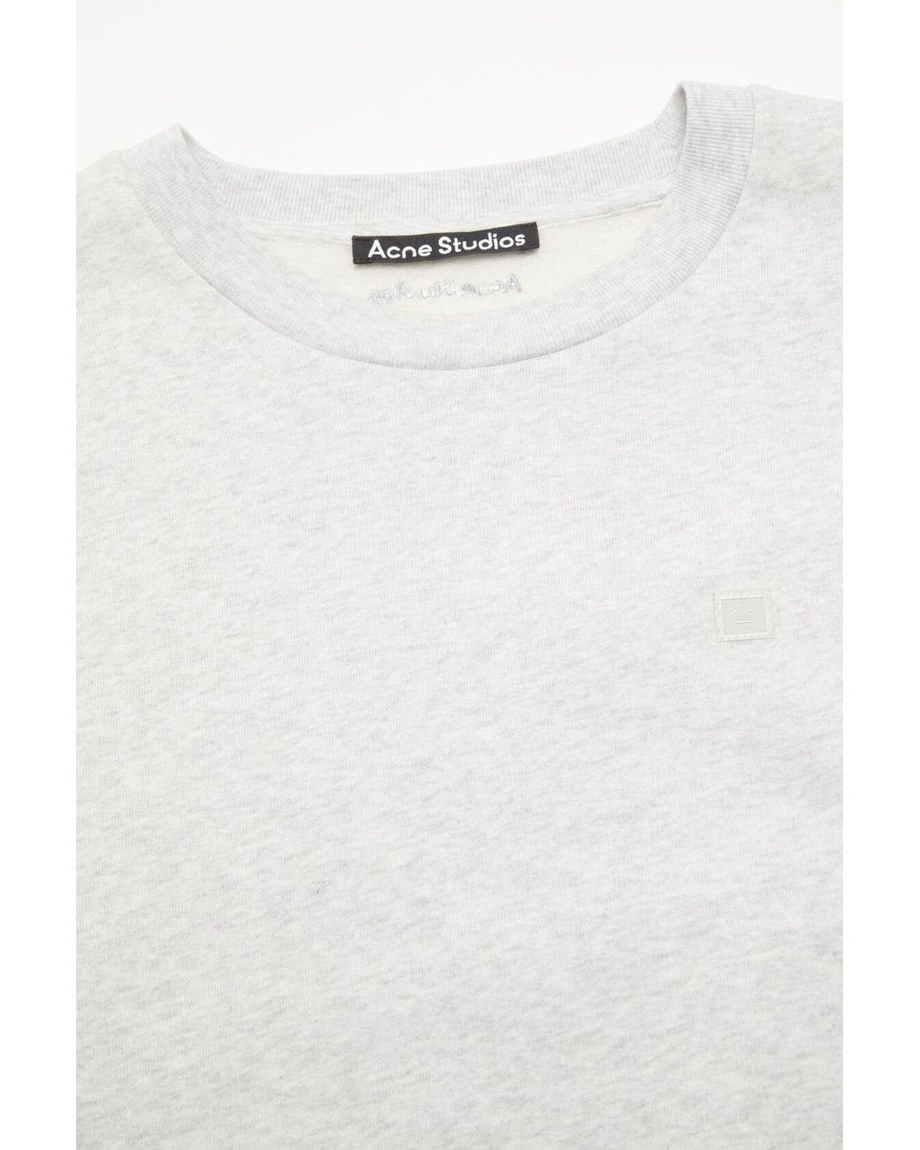 Acne White Fleece Crew-Neck Sweatshirt for men