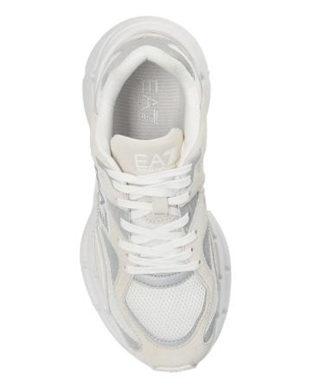 EA7 White Mesh Panelled Chunky Sneakers