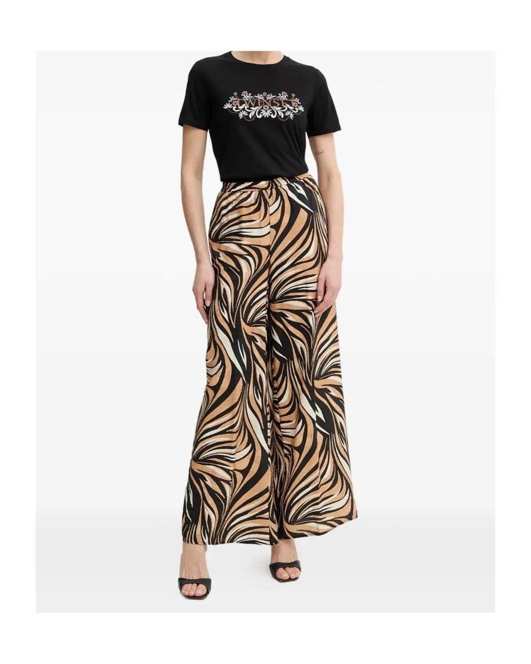 Twinset Black Floral-Motif T-Shirt
