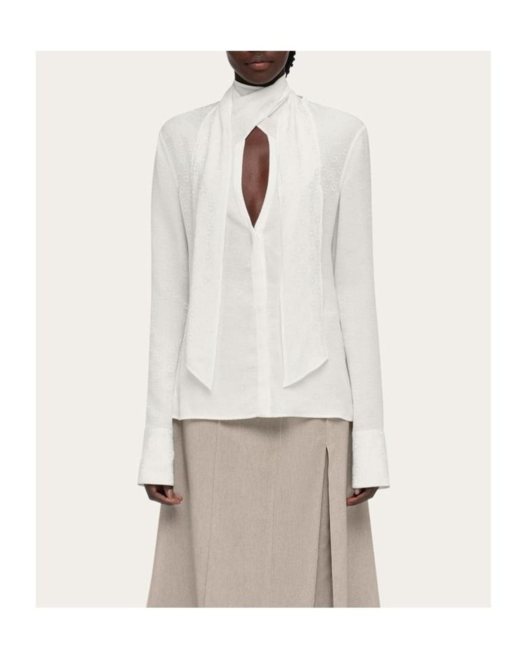 Ferragamo White Stray-Collar Shirt