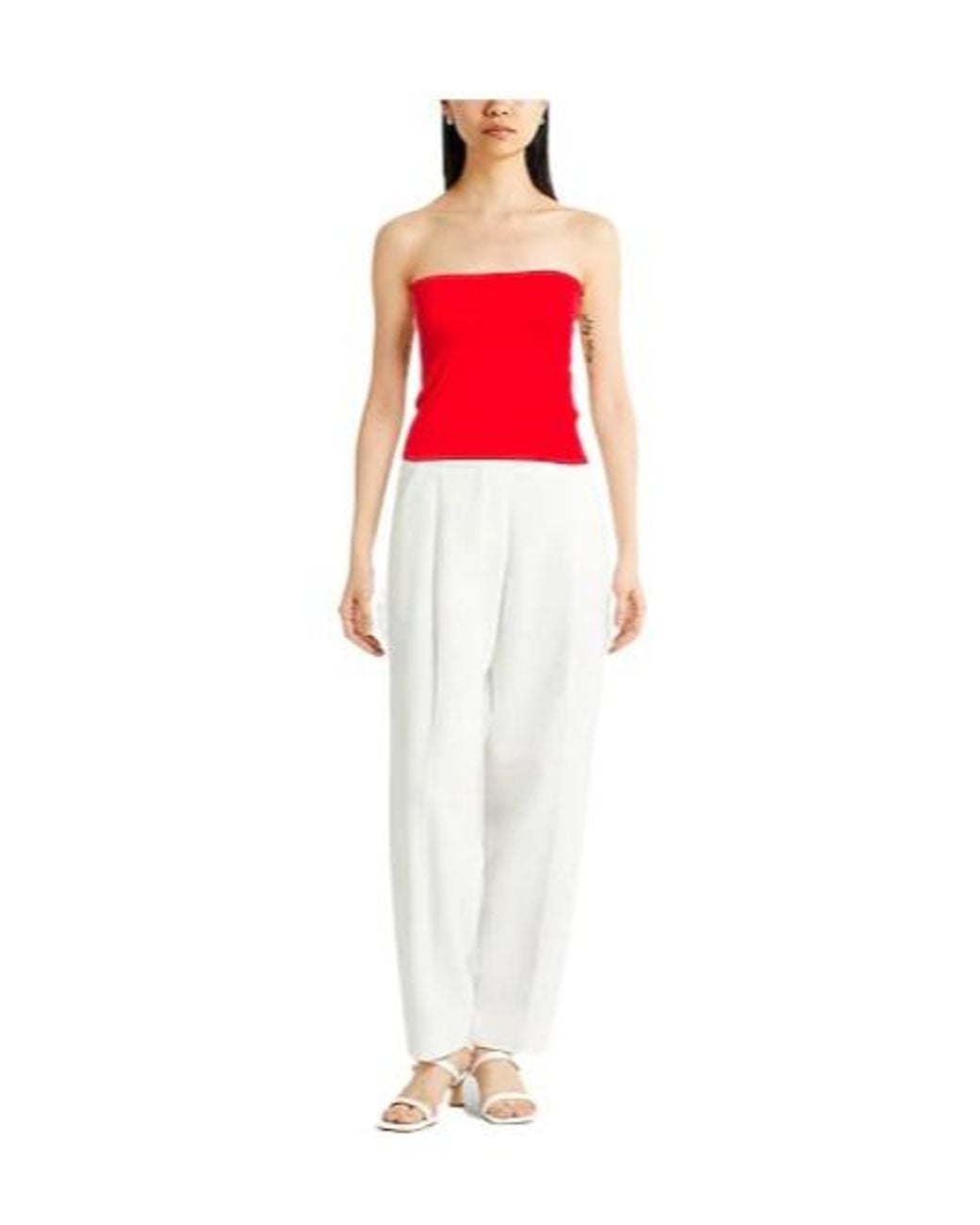 Sportmax Red Minimalist Stretch Cami Top