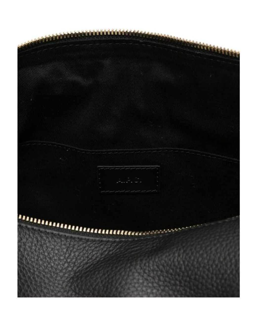 A.P.C. Black Vera Logo Printed Maxi Shoulder Bag