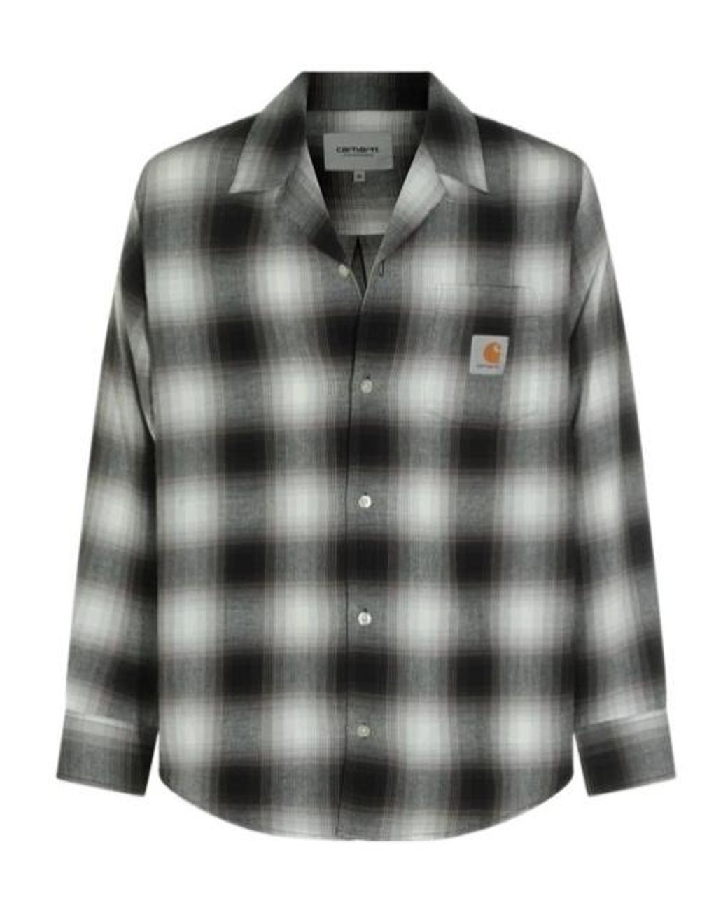 Carhartt Gray Check-Pattern Logo-Patch Shirt for men