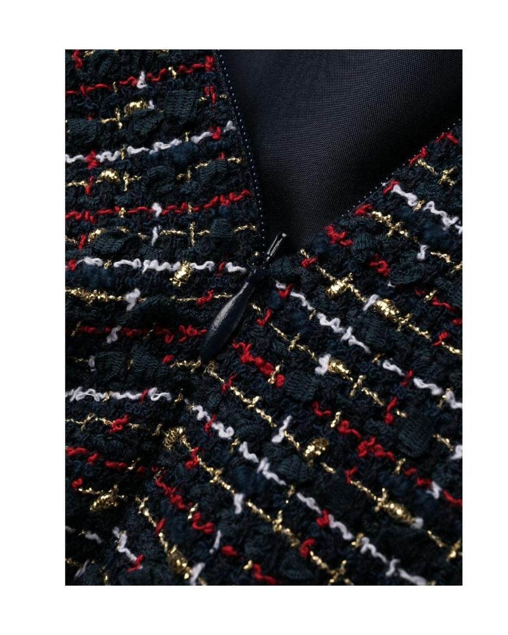 Valentino Black Tweed Short-Sleeve Mini Dress