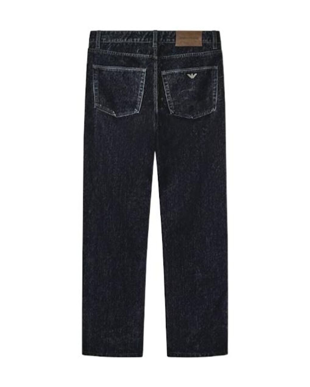 Emporio Armani Blue Straight-Leg Five-Pocket Jeans for men