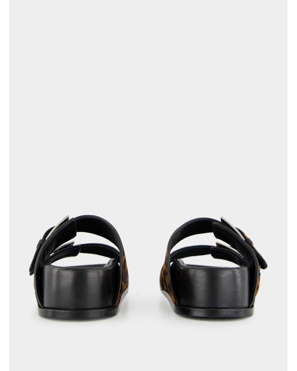Paris Texas Brown Leopard-Print Flat Sandals