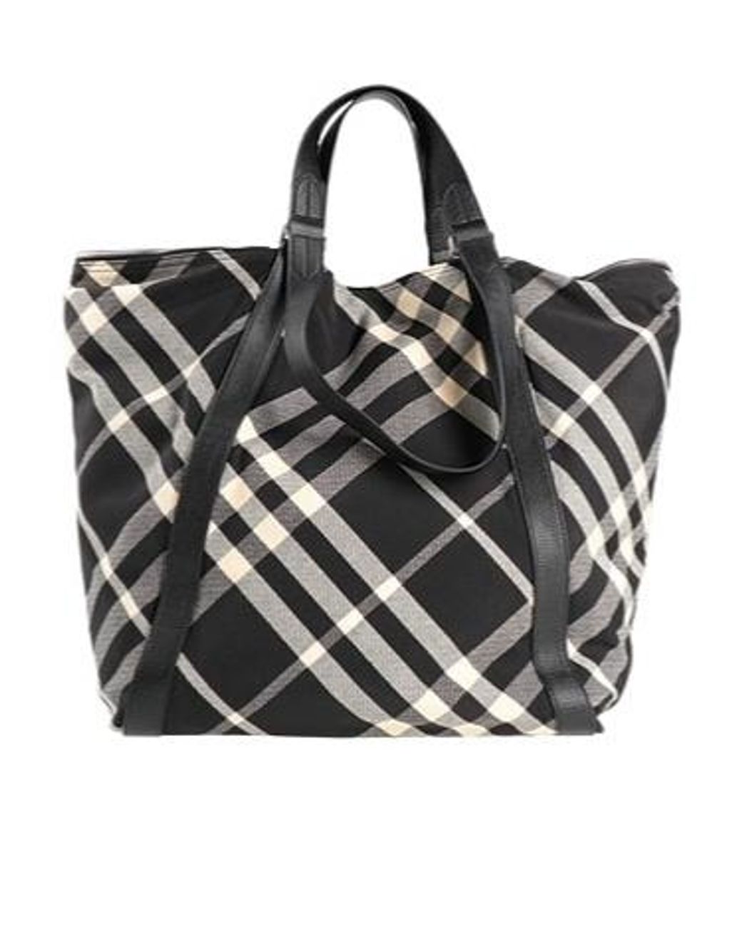 Burberry Black Two-Color Leather Handbag