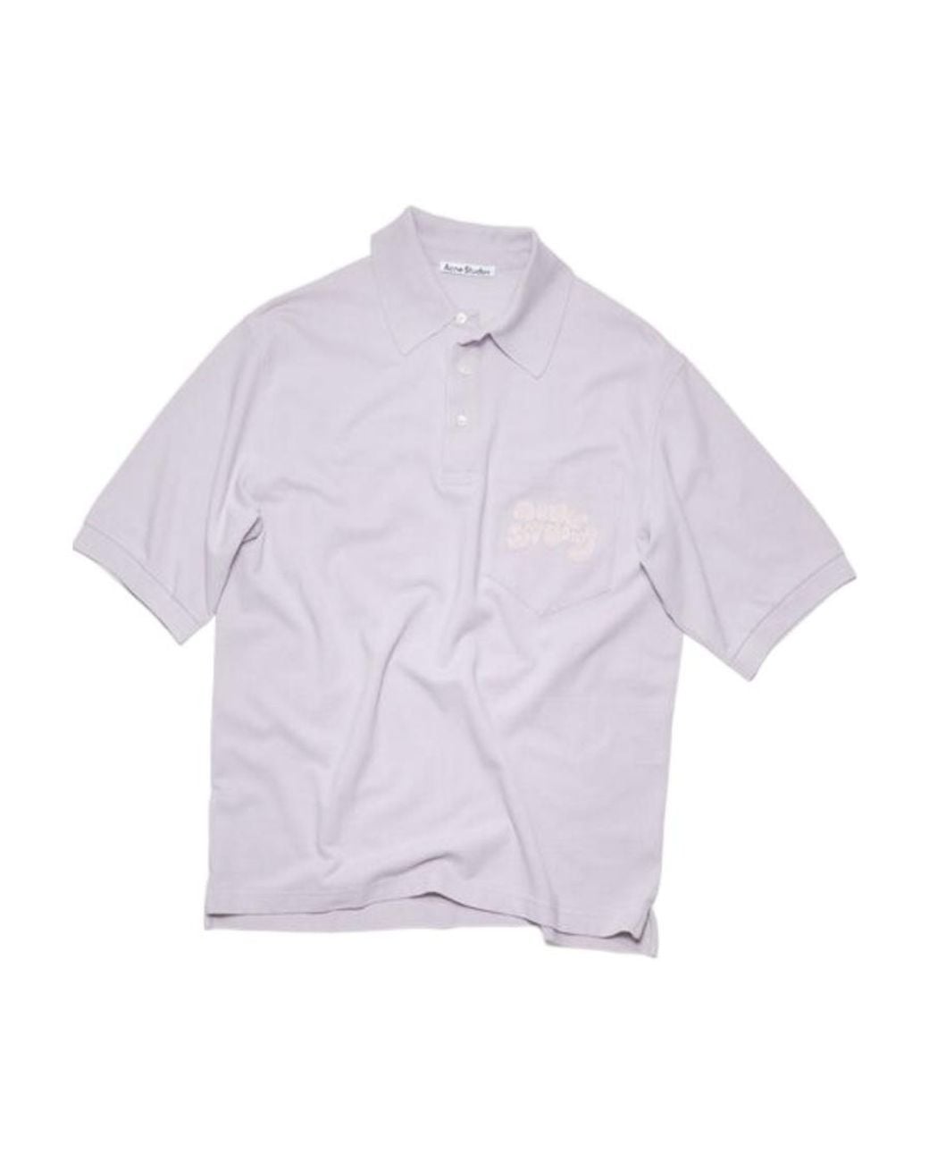 Acne Purple Logo Embroidered Polo Shirt for men