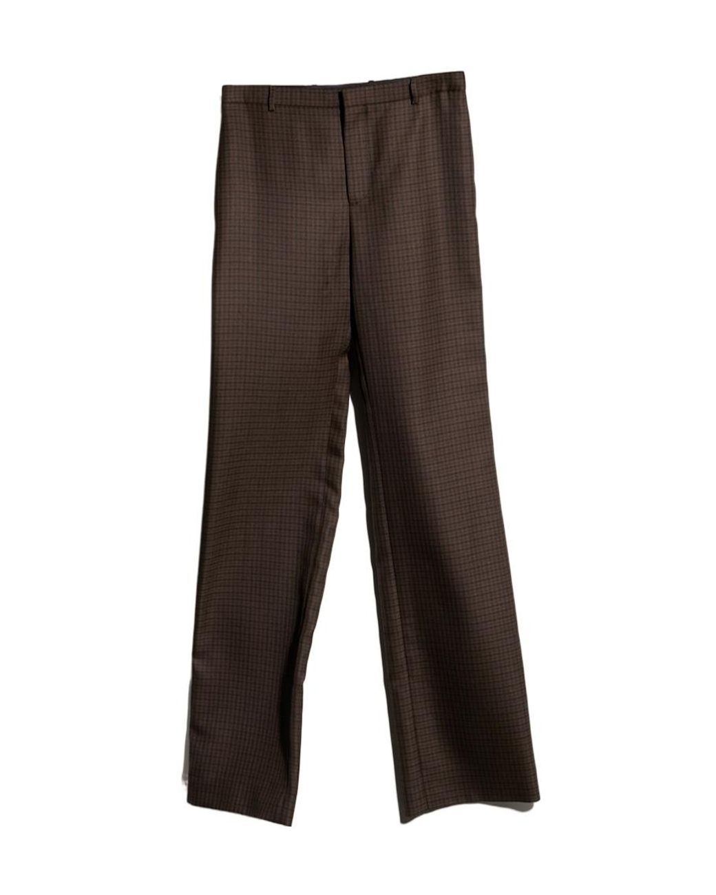 Gucci Black Gingham Polyester Wool Pants